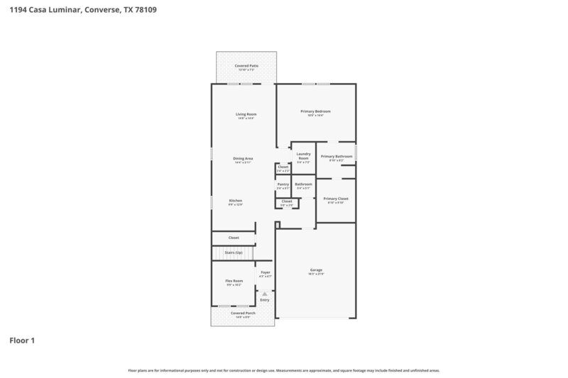 1,980/Mo, 1194 Casa Luminar Converse, TX 78109 Floorplan View