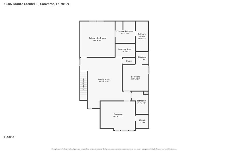 2,035/Mo, 10307 Monte Carmel Pl Converse, TX 78109 Floor Plan View 2