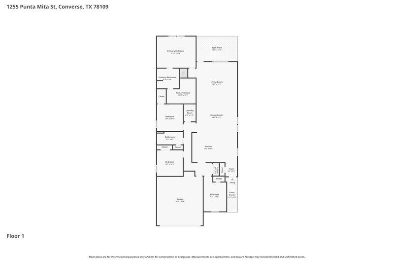 1,895/Mo, 1255 Punta Mita St Converse, TX 78109 Floor Plan View