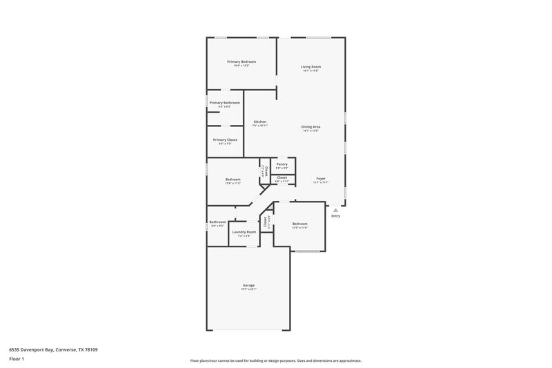 1,655/Mo, 6535 Davenport Bay Converse, TX 78109 Floor Plan View