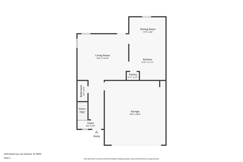 1,450/Mo, 5410 Chase Canyon San Antonio, TX 78252 Floor Plan View