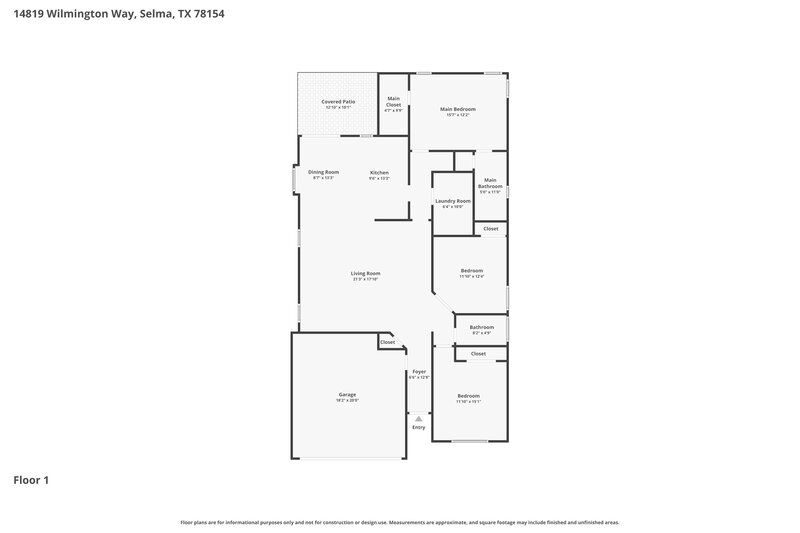 1,930/Mo, 14819 Wilmington Selma, TX 78154 Floor Plan View