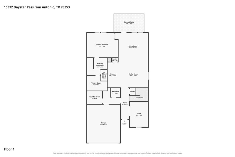 2,410/Mo, 15332 Daystar Pass San Antonio, TX 78253 Floor Plan View