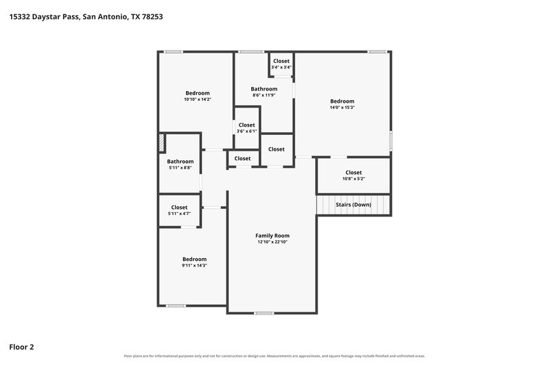 2,410/Mo, 15332 Daystar Pass San Antonio, TX 78253 Floor Plan View 2