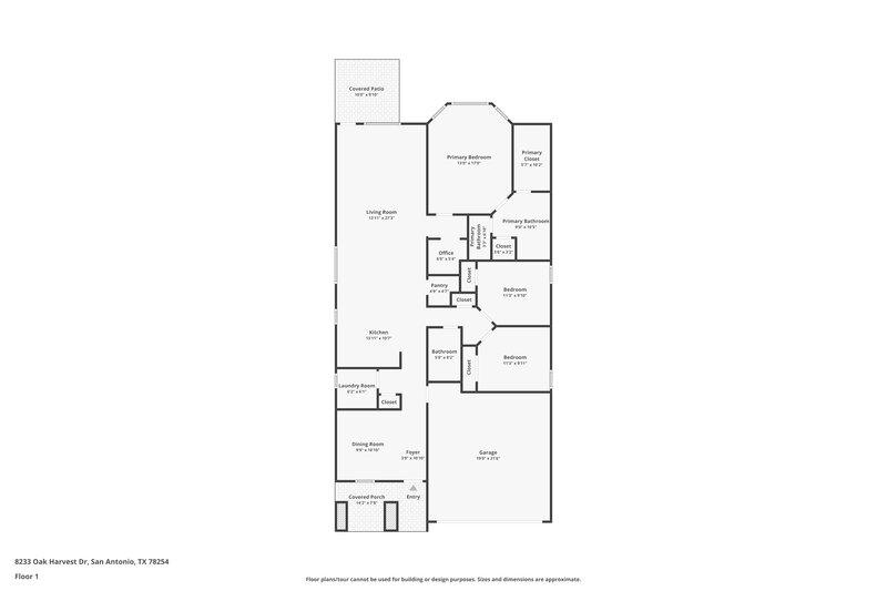1,660/Mo, 8233 Oak Harvest Dr San Antonio, TX 78254 Floor Plan View