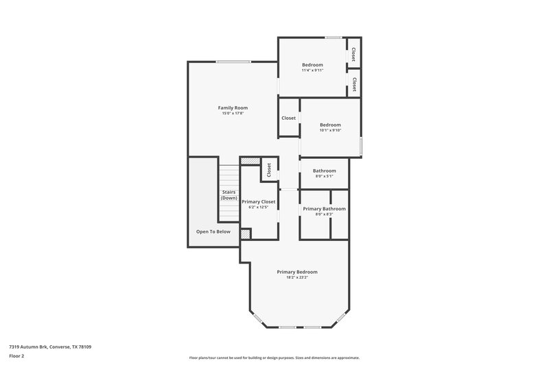 2,110/Mo, 7319 Autumn Brook Converse, TX 78109 Floor Plan View 2