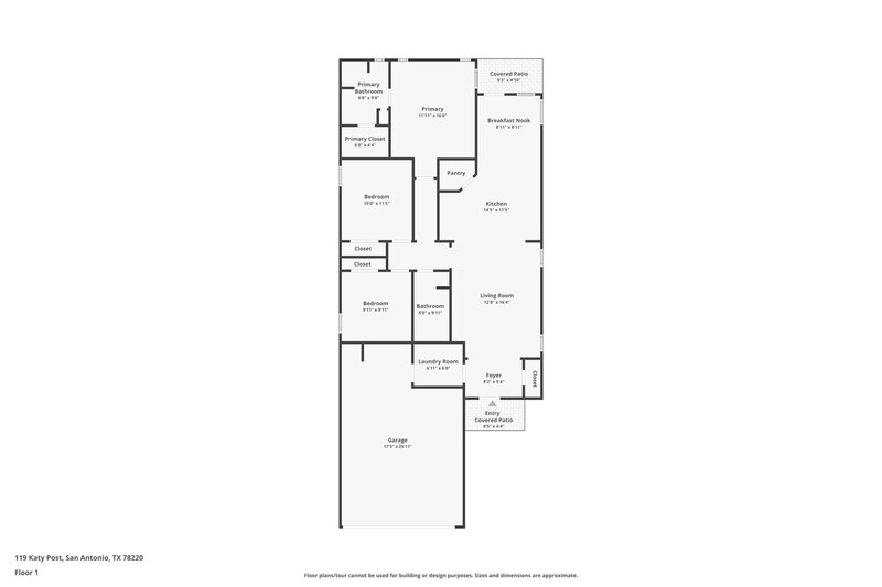 1,505/Mo, 119 Katy Post San Antonio, TX 78220 Floor Plan View