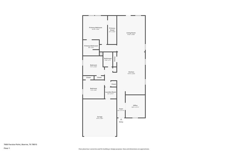 1,905/Mo, 7606 Paraiso Point Boerne, TX 78015 Floor Plan View