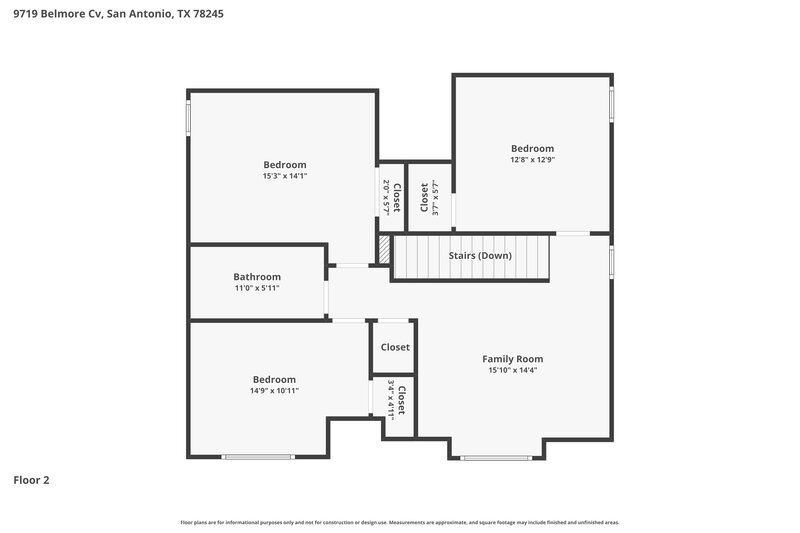 2,010/Mo, 9719 Belmore Cove San Antonio, TX 78245 Floor Plan View