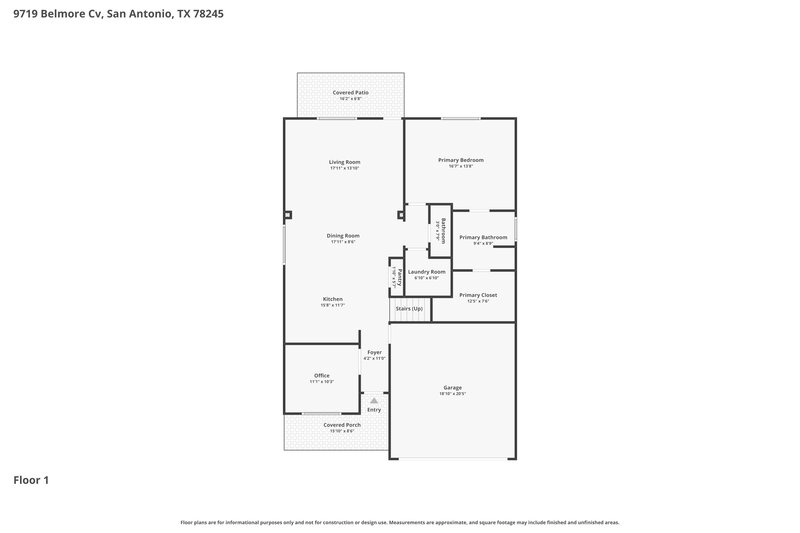 2,010/Mo, 9719 Belmore Cove San Antonio, TX 78245 Floor Plan View 2