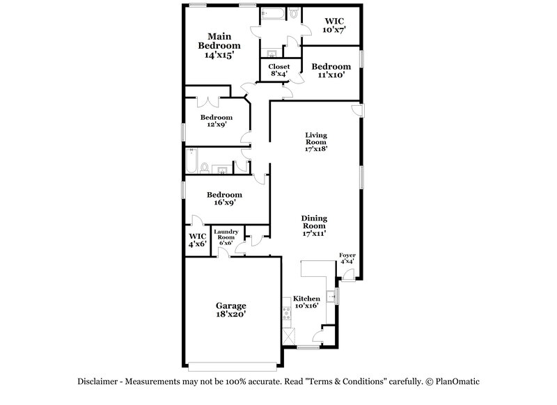 1,905/Mo, 3626 Southton Vw San Antonio, TX 78222 Floor Plan View