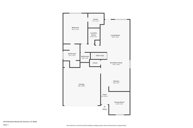 1,910/Mo, 2210 Marbach Woods San Antonio, TX 78245 Floor Plan View