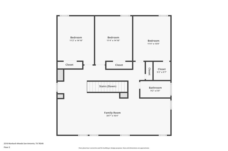 1,910/Mo, 2210 Marbach Woods San Antonio, TX 78245 Floor Plan View 2