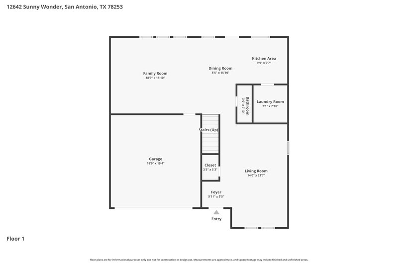 1,690/Mo, 12642 Sunny Wonder San Antonio, TX 78253 Floor Plan View