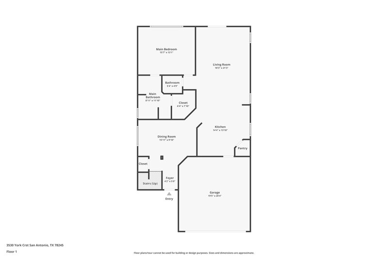 1,920/Mo, 3530 York Crst San Antonio, TX 78245 Floor Plan View 2