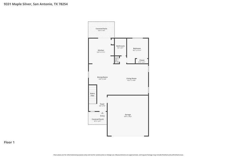 1,640/Mo, 9331 Maple Silver San Antonio, TX 78254 Floor Plan View