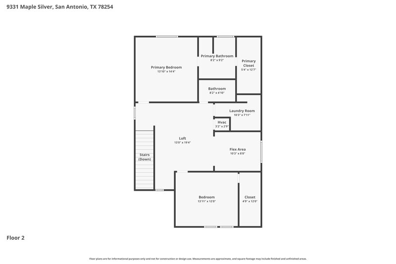 1,640/Mo, 9331 Maple Silver San Antonio, TX 78254 Floor Plan View 2