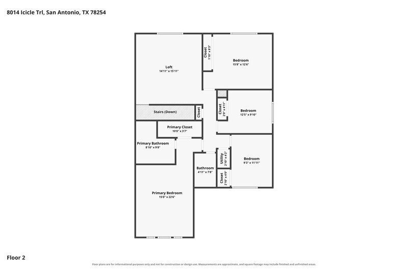 1,865/Mo, 8014 Icicle Trl San Antonio, TX 78254 Floorplan View 2