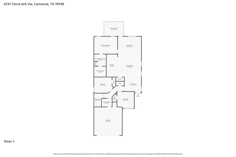 1,595/Mo, 6731 Terra Ark Vw Converse, TX 78109 Floor Plan View