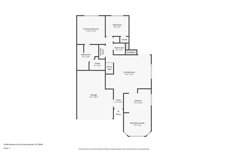 1,640/Mo, 4138 Hunters Sun Dr San Antonio, TX 78244 Floor Plan View
