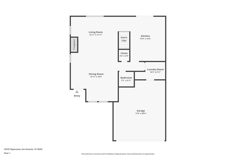1,700/Mo, 10478 Tippecanoe San Antonio, TX 78245 Floor Plan View