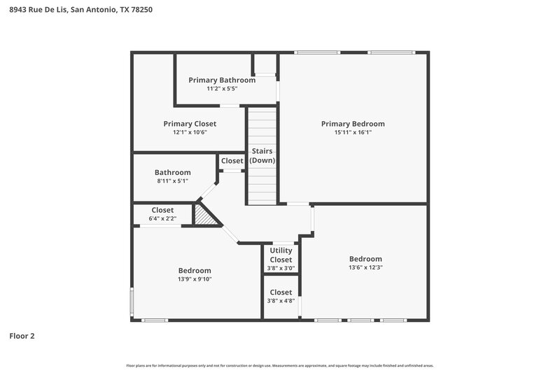 1,750/Mo, 8943 Rue de Lis San Antonio, TX 78250 Floor Plan View 2
