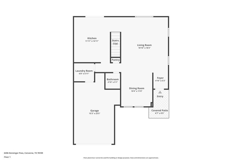 1,480/Mo, 6206 Kensinger Pass Converse, TX 78109 Floor Plan View