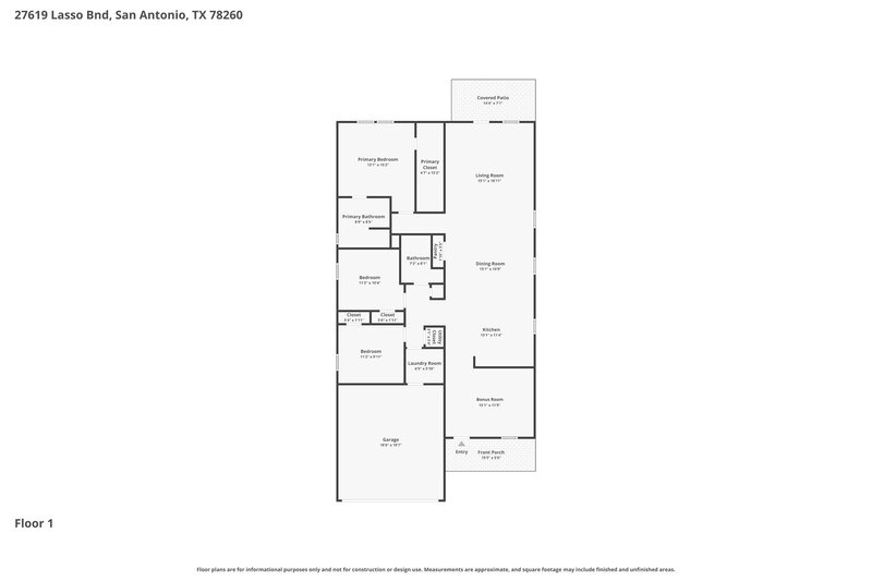 1,950/Mo, 27619 Lasso Bnd San Antonio, TX 78260 Floor Plan View