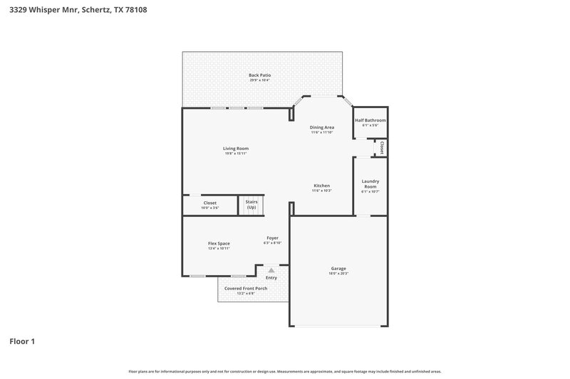 1,970/Mo, 3329 Whisper Manor Schertz, TX 78108 Floor Plan View