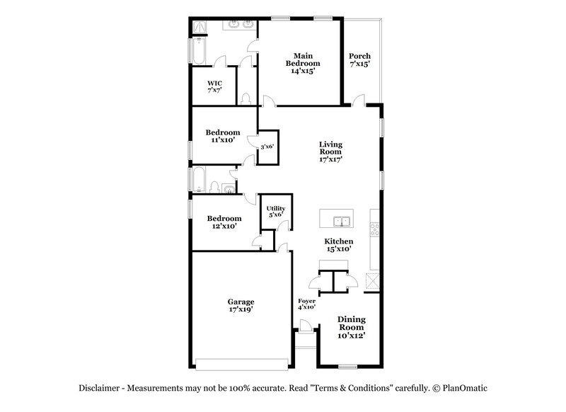 1,850/Mo, 1727 Aspen Silver San Antonio, TX 78245 Floor Plan View