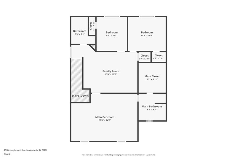 2,050/Mo, 25106 Longbranch Run San Antonio, TX 78261 Floor Plan View 2