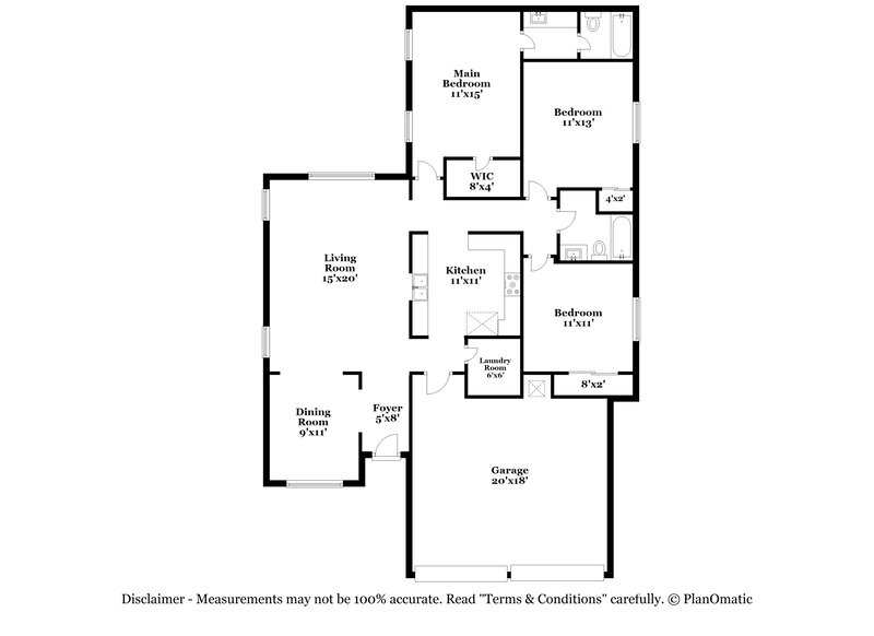 1,870/Mo, 6022 Bear Mdw San Antonio, TX 78222 Floor Plan View