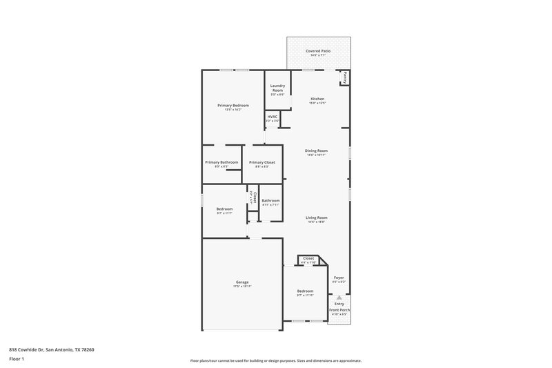 1,910/Mo, 818 Cowhide Dr San Antonio, TX 78260 Floor Plan View