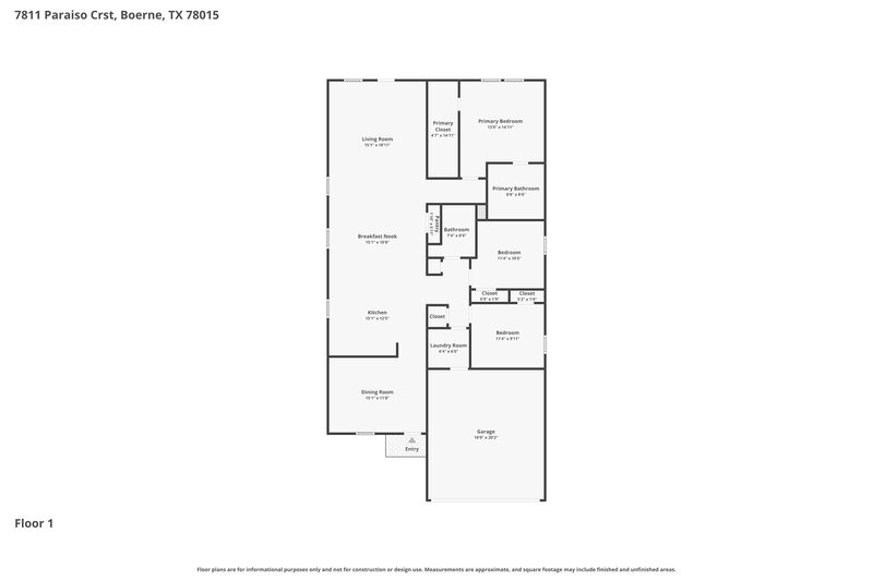 1,750/Mo, 7811 Paraiso Crst Boerne, TX 78015 Floor Plan View