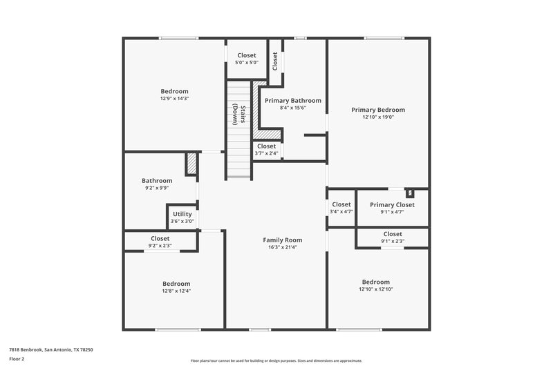 1,935/Mo, 7818 Benbrook San Antonio, TX 78250 Floor Plan View 2