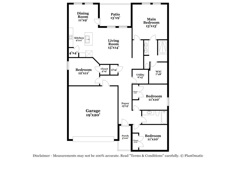 1,560/Mo, 1036 Raceland Rd San Antonio, TX 78245 Floor Plan View