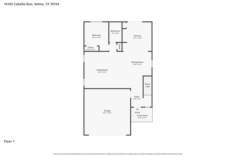 1,920/Mo, 16102 Caballo Run Selma, TX 78154 Floor Plan View
