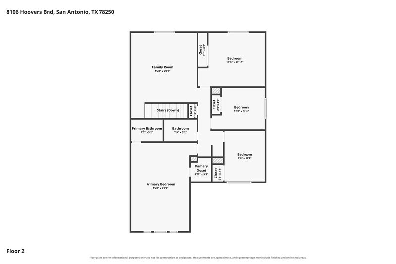 1,825/Mo, 8106 Hoovers Bnd San Antonio, TX 78250 Floor Plan View
