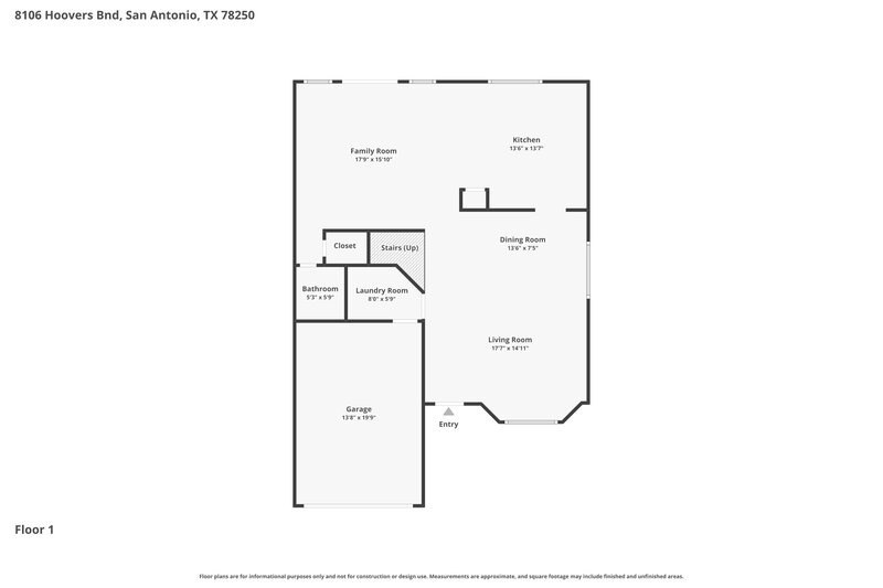 1,970/Mo, 8106 Hoovers Bnd San Antonio, TX 78250 Floorplan View