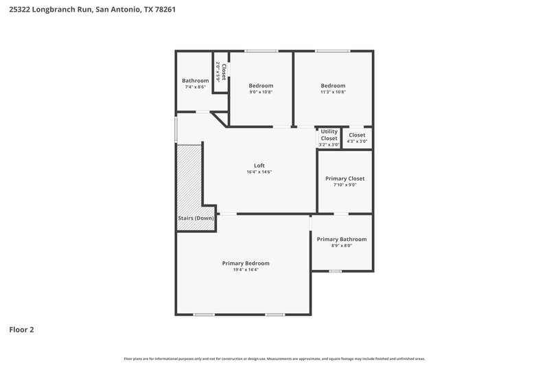 1,940/Mo, 25322 Longbranch Run San Antonio, TX 78261 Floor Plan View 2