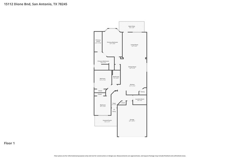 1,650/Mo, 15112 Dione Bnd San Antonio, TX 78245 Floor Plan View