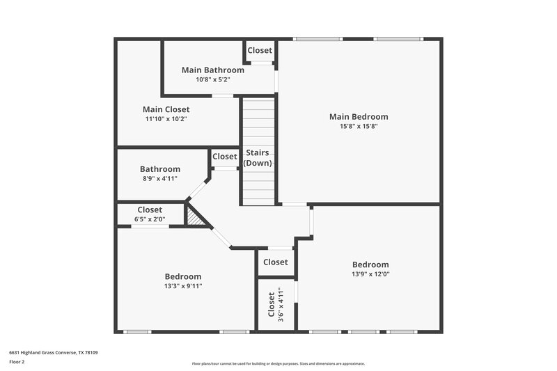 1,575/Mo, 6631 Highland Grass Converse, TX 78109 Floor Plan View