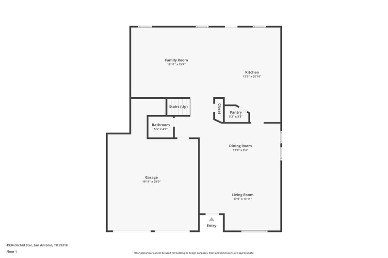 1,820/Mo, 4934 Orchid Star San Antonio, TX 78218 Floor Plan View