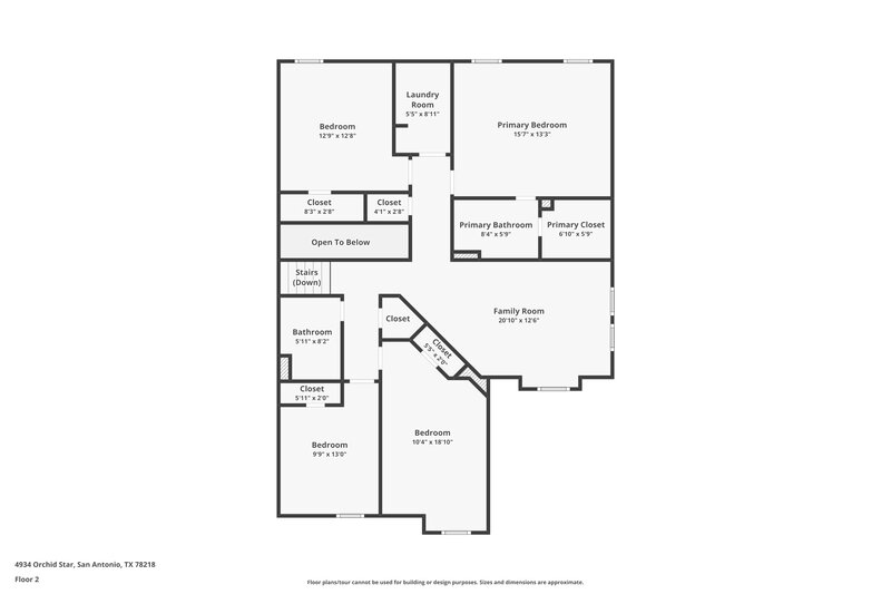 1,820/Mo, 4934 Orchid Star San Antonio, TX 78218 Floor Plan View 2