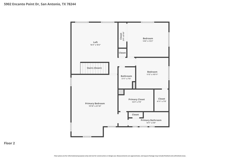 1,530/Mo, 5902 Encanto Point Dr San Antonio, TX 78244 Floor Plan View 2