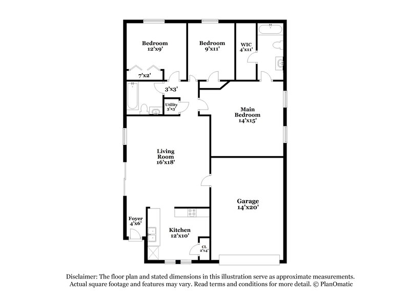 1,435/Mo, 9638 Sandflat Pass San Antonio, TX 78245 Floor Plan View