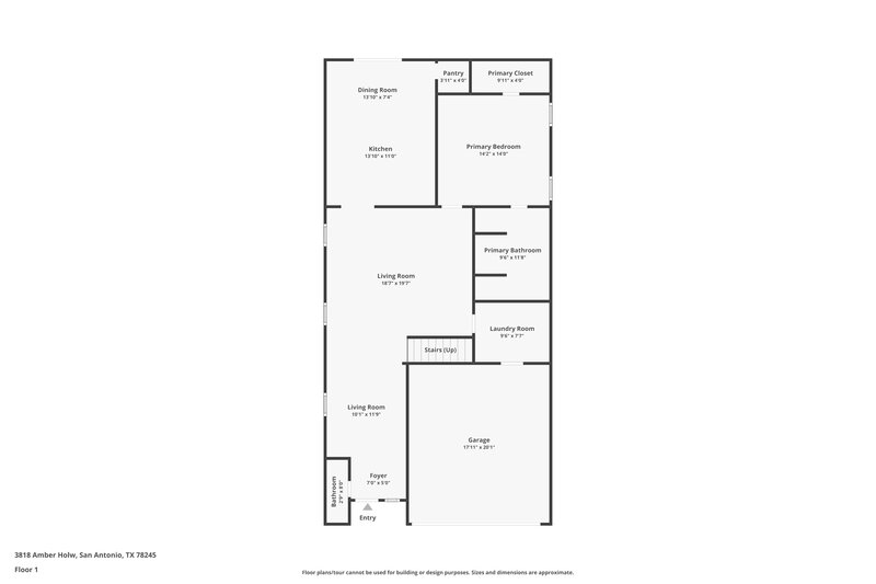 2,090/Mo, 3818 Amber Chase San Antonio, TX 78245 Floor Plan View