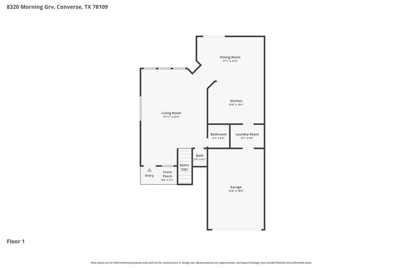 1,615/Mo, 8320 Morning Grove Dr Converse, TX 78109 Floor Plan View
