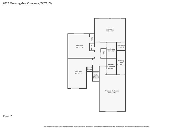 1,615/Mo, 8320 Morning Grove Dr Converse, TX 78109 Floor Plan View 2
