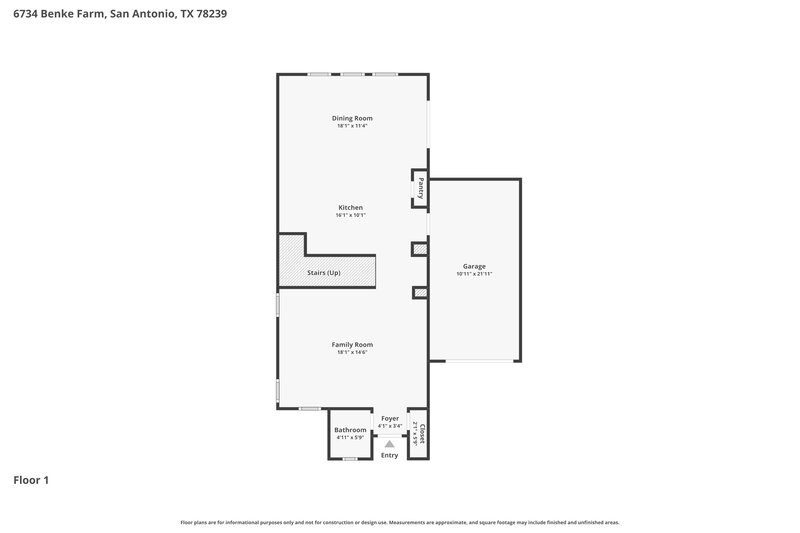 1,430/Mo, 6734 Benke Farm San Antonio, TX 78239 Floorplan View